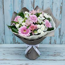 Букет цветов из:  Герберы, Альстромерии и Хризантемы в Угольные Копи