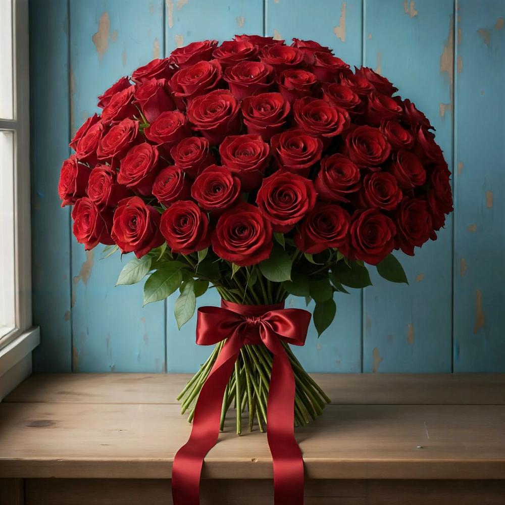 Букет Красные розы Блэк Меджик в Угольные Копи