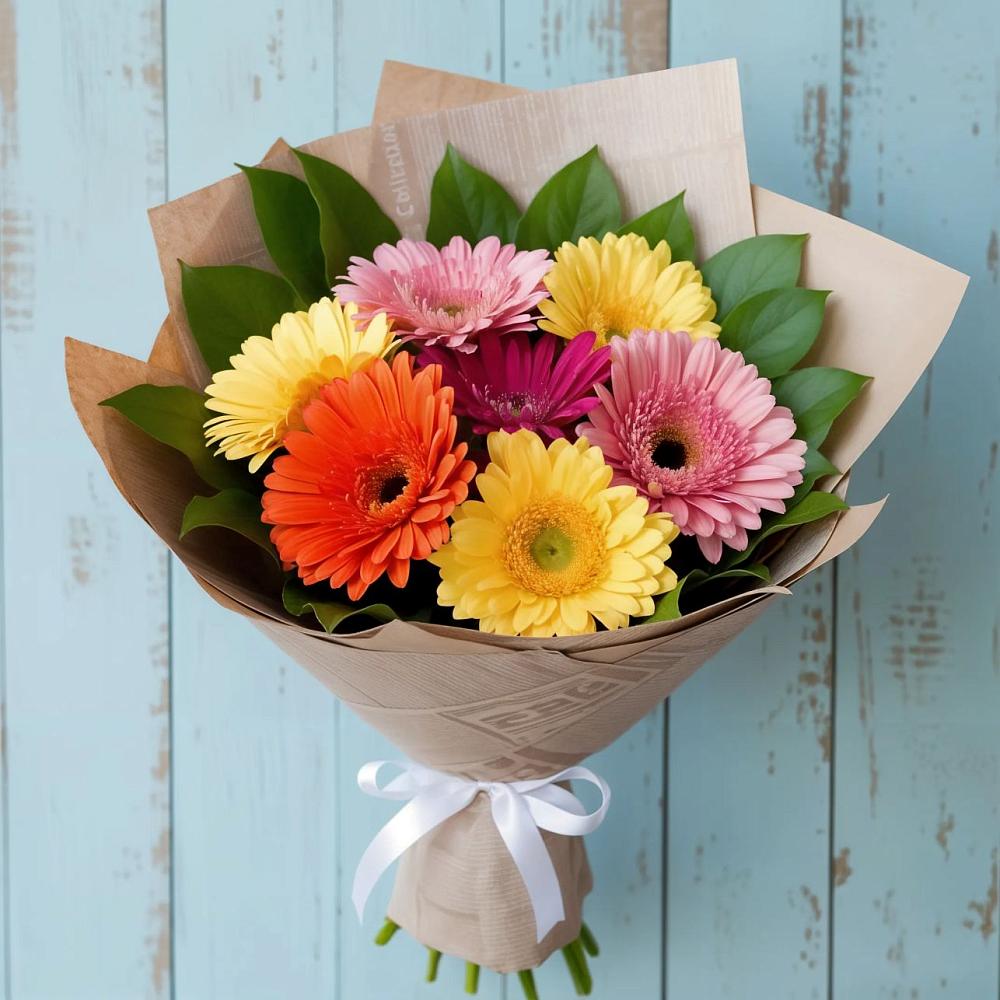 Букет цветов из: Герберы в Угольные Копи