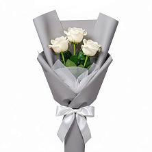 Букет 3 белые розы в Угольные Копи