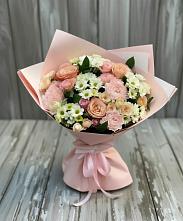 Букет цветов из:  Гвоздики, Розы и Хризантемы в Угольные Копи