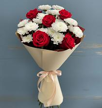 Букет цветов из:  Розы и Хризантемы в Угольные Копи