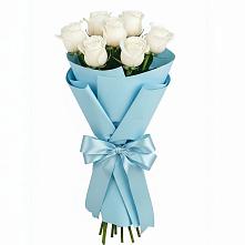 Букет 7 белых роз Проуд в Угольные Копи