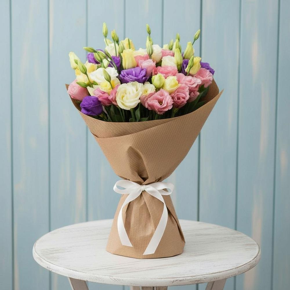 Букет цветов из: Лизиантусы в Угольные Копи