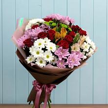 Букет цветов из:  Розы, Хризантемы и Альстромерии в Угольные Копи