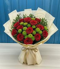 Букет цветов из:  Розы и Хризантемы #REPLACE_PRED# Угольные Копи