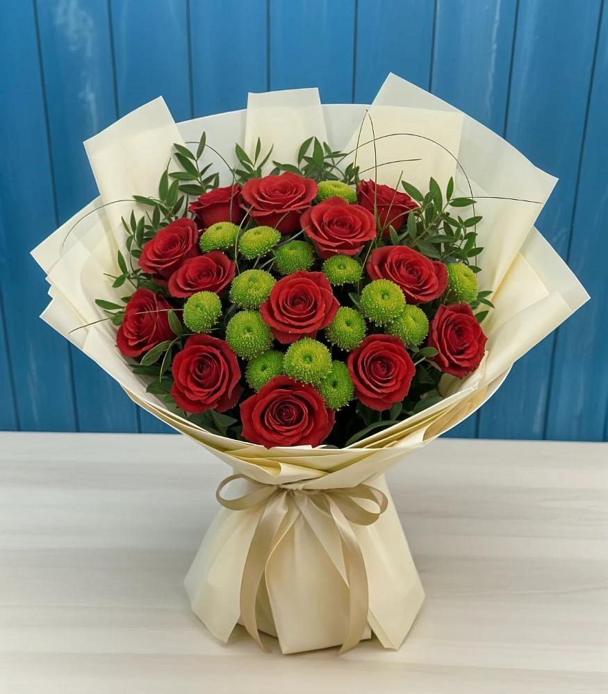 Букет цветов из: Розы и Хризантемы в Угольные Копи