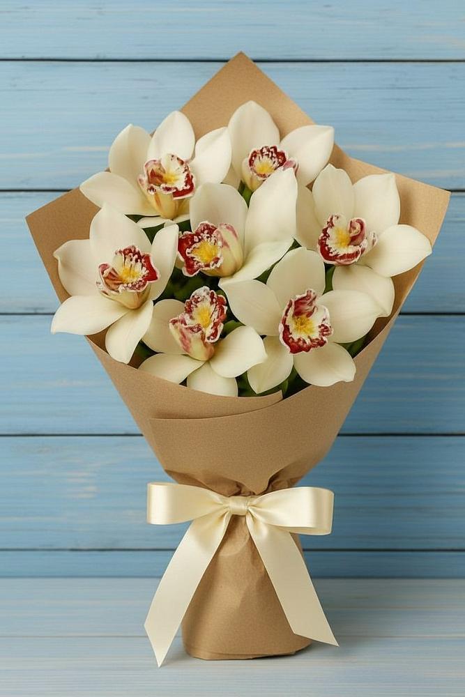 Букет цветов из: Орхидеи и Розы в Угольные Копи