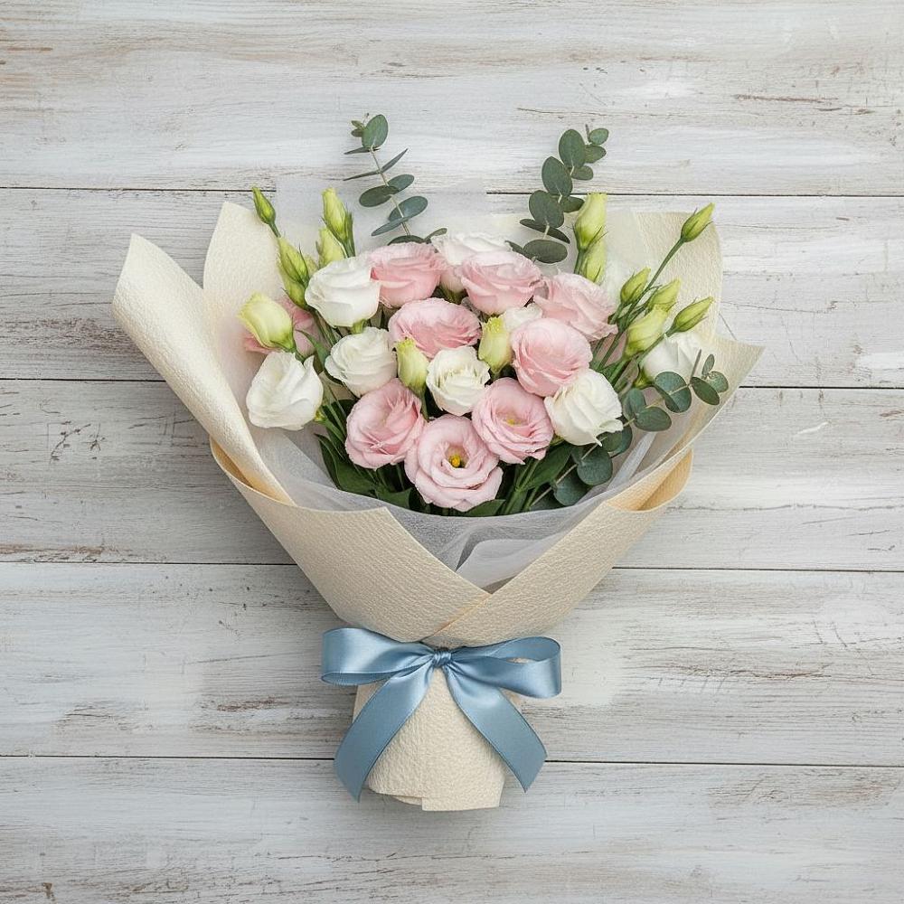 Букет цветов из: Лизиантусы в Угольные Копи